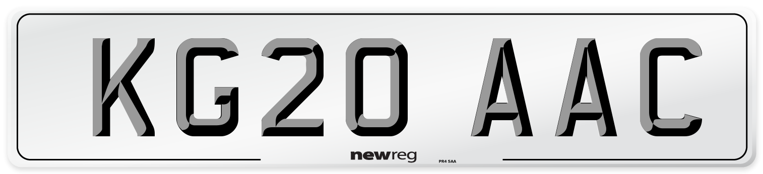 KG20 AAC Number Plate from New Reg
